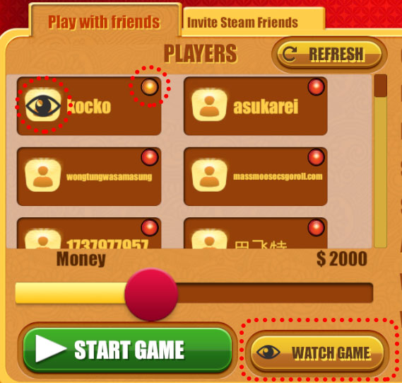 Play With Friends menu